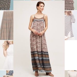 ANTHROPOLOGIE: Mixed Print Maxi Dress